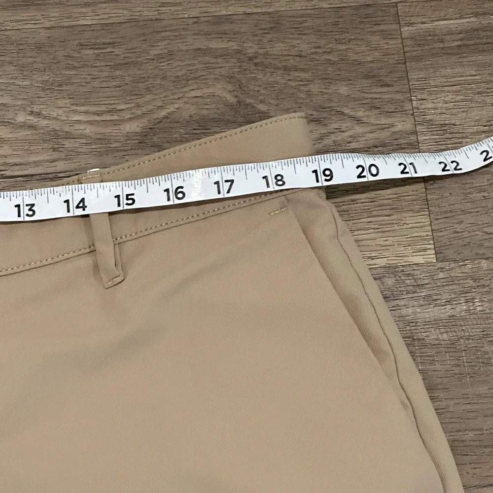Banana Republic Mens Performance Golf Pants Tan Khaki Chino 38x34 Stretch Zipper